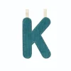Lettre en tissu phosphorescente bleue k