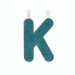 Lettre en tissu phosphorescente bleue k