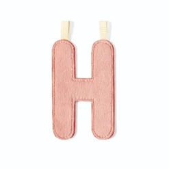 Lettre en tissu phosphorescente rose h
