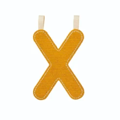 Lettre en tissu phosphorescente jaune x