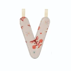 Lettre en tissu phosphorescente bleue v