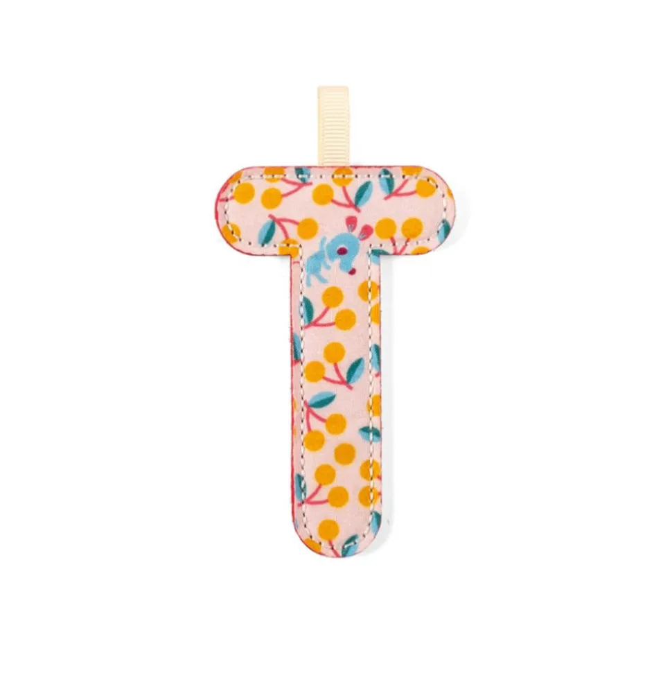 Lettre en tissu phosphorescente rose a