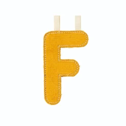 Lettre en tissu phosphorescente jaune f