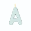 Lettre en tissu phosphorescente bleue a