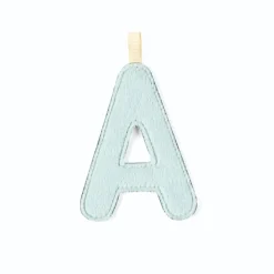 Lettre en tissu phosphorescente bleue a