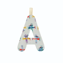 Lettre en tissu phosphorescente bleue a