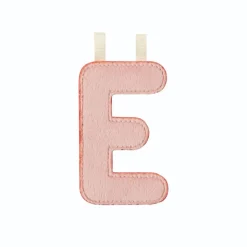Lettre en tissu phosphorescente rose e
