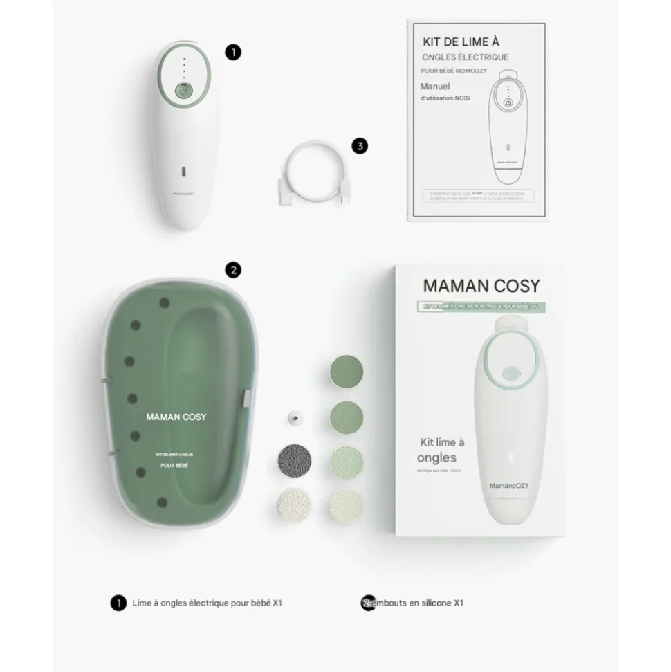 Lime à ongles électrique bébé silencieuse rechargeable