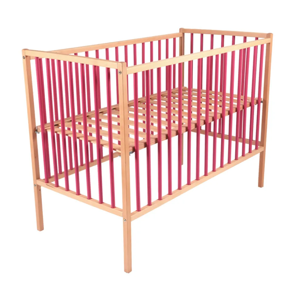 Lit bébé arthur 60x120 hybride fuschia