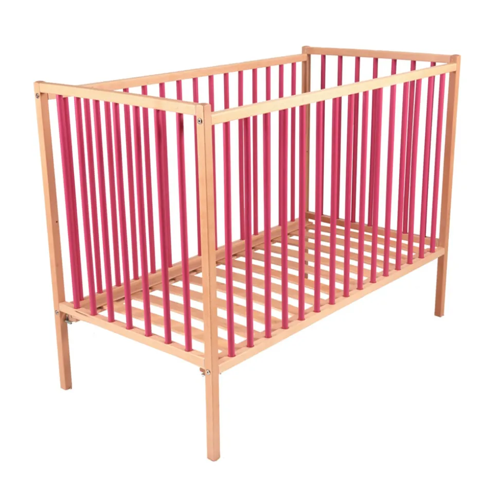 Lit bébé arthur 60x120 hybride fuschia