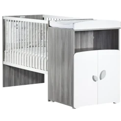 Lit bébé combiné évolutif 60x120cm en 90x190cm leaf