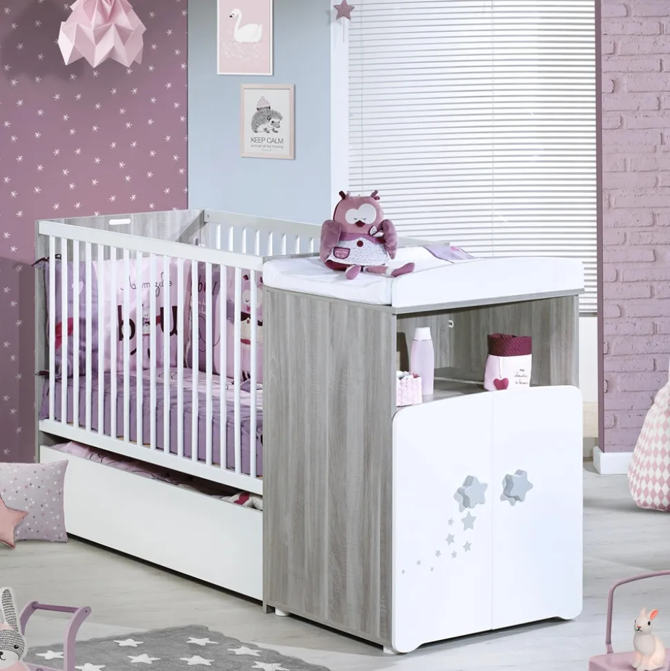 Lit bébé combiné évolutif 60x120cm en 90x190cm nao