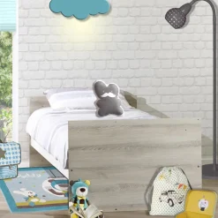 Lit bébé combiné évolutif 60x120 en 90x190 teddy