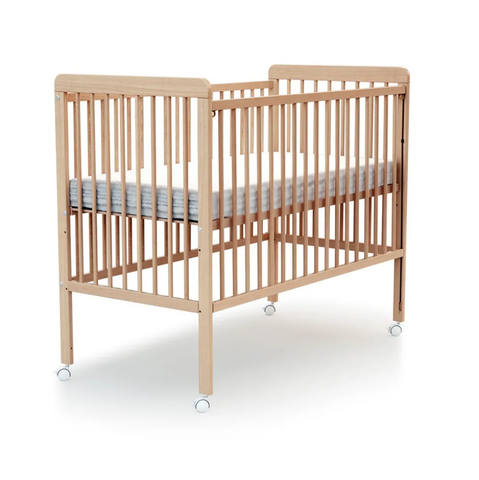 Lit bébé coulissant 60x120 cm essentiel hêtre verni