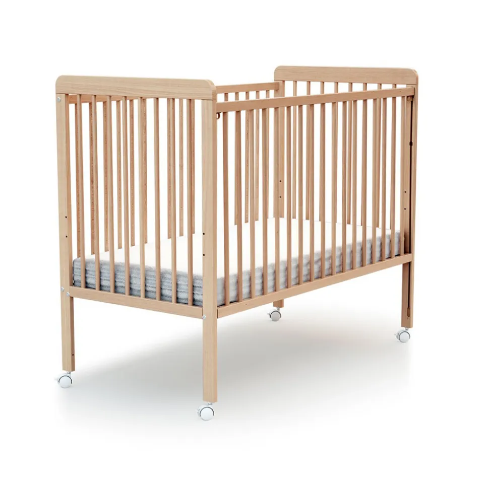 Lit bébé coulissant 60x120 cm essentiel hêtre verni
