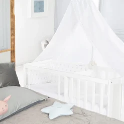 Lit bébé multifonction 60 x 120 cm blanc