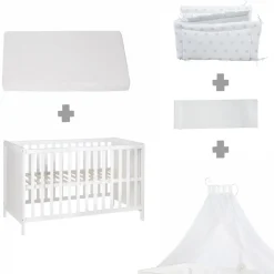 Lit bébé multifonction 60 x 120 cm blanc