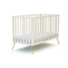 Lit bébé only de jurababy blanc perle et jaune 60x120
