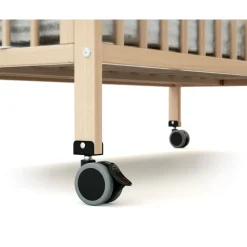 Lit bébé pliant 60x120 cm confort hêtre verni