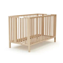 Lit bébé pliant 60x120 cm confort hêtre verni