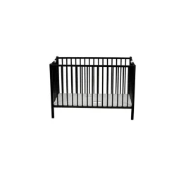Lit bébé roméo 60x120cm extra-pliant laque noir