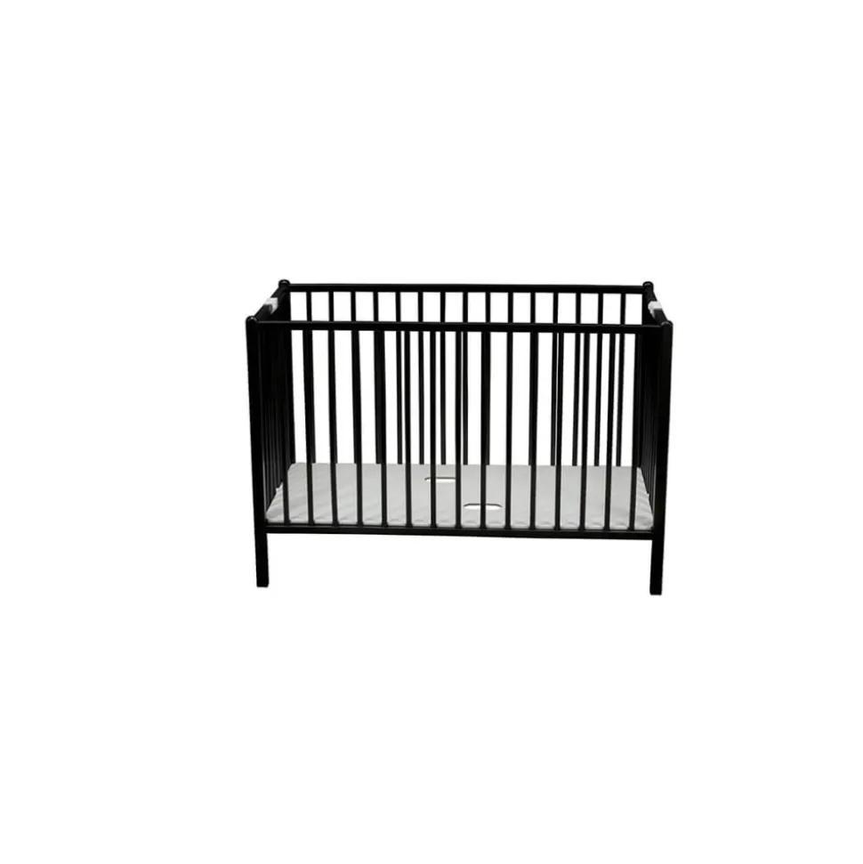 Lit bébé roméo 60x120cm extra-pliant laque noir