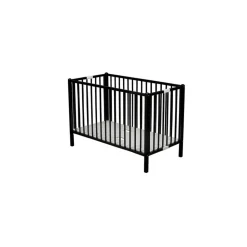 Lit bébé roméo 60x120cm extra-pliant laque noir