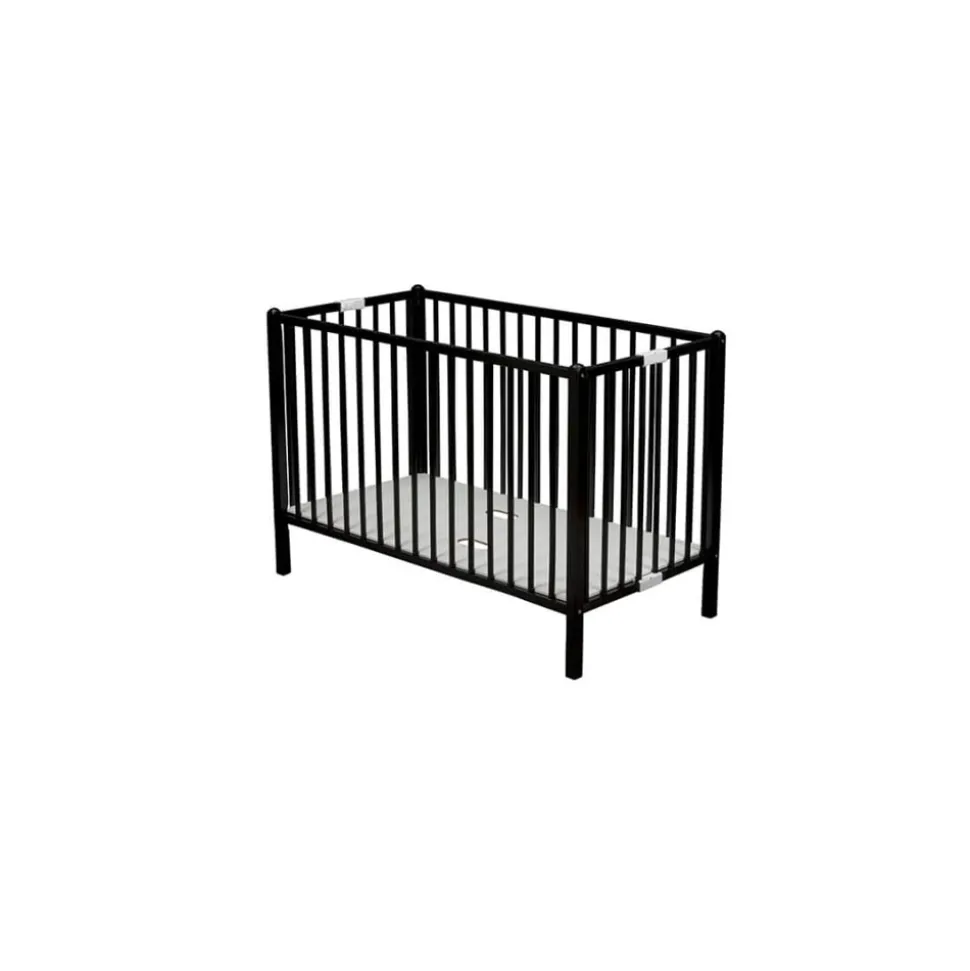 Lit bébé roméo 60x120cm extra-pliant laque noir