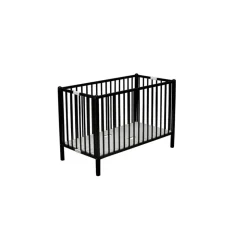 Lit bébé roméo 60x120cm extra-pliant laque noir