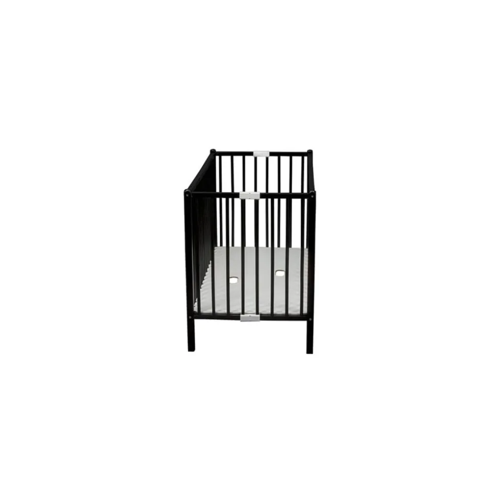 Lit bébé roméo 60x120cm extra-pliant laque noir