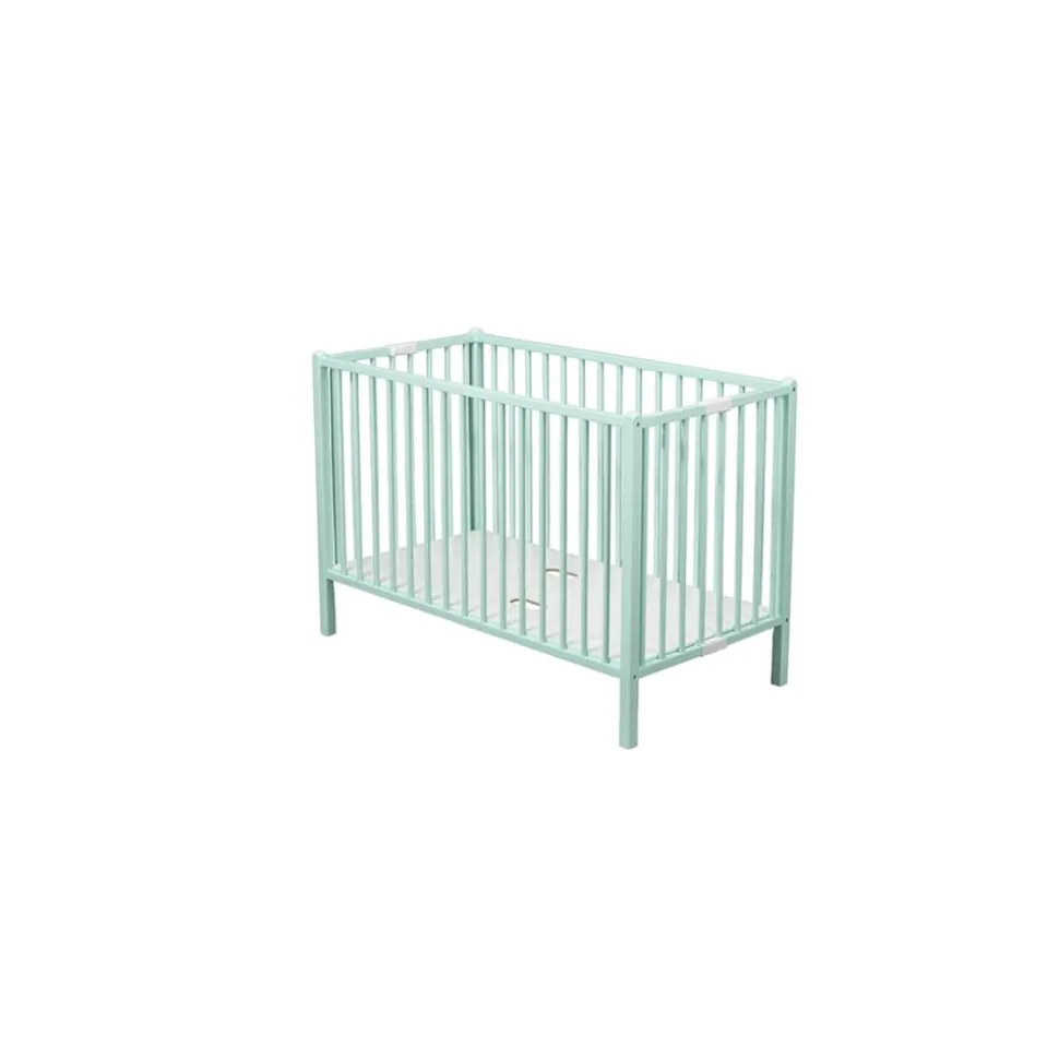 Lit bébé roméo 60x120cm extra-pliant laque vert mint