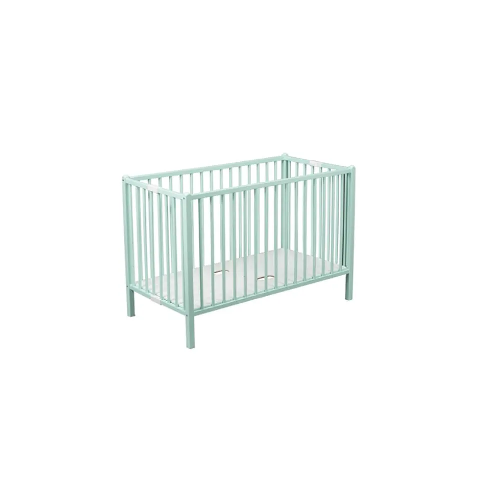Lit bébé roméo 60x120cm extra-pliant laque vert mint