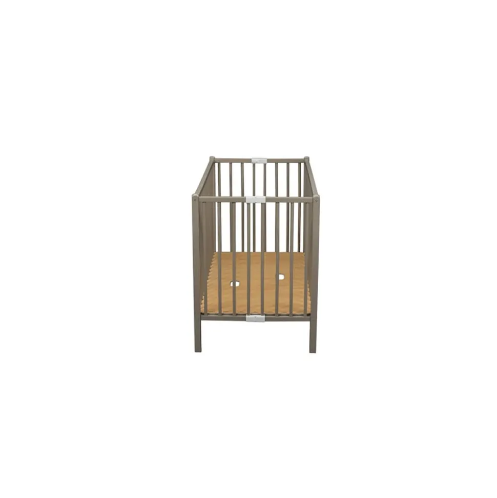 Lit bébé roméo 60x120cm extra-pliant laque gris clair