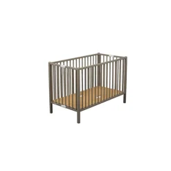 Lit bébé roméo 60x120cm extra-pliant laque gris clair