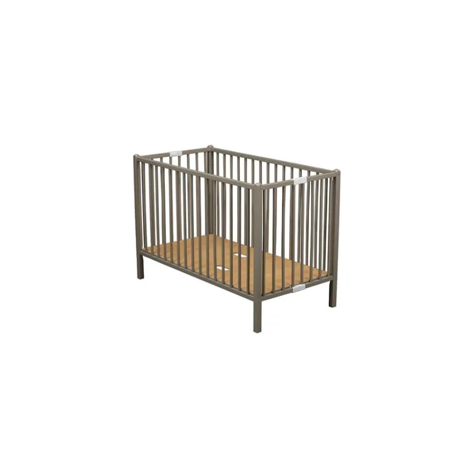 Lit bébé roméo 60x120cm extra-pliant laque gris clair