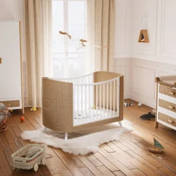 Lit bébé évolutif coquillage 70x140 cm neige