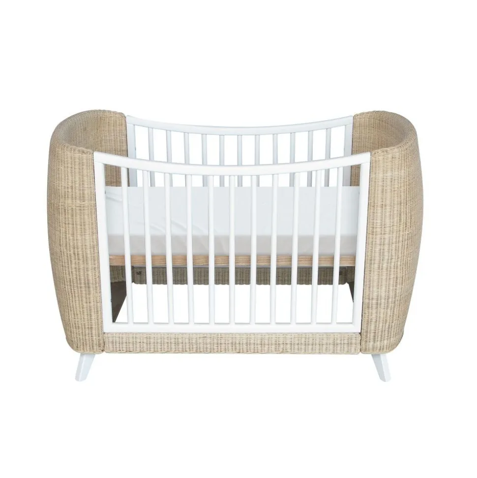 Lit bébé évolutif coquillage 60x120 cm neige