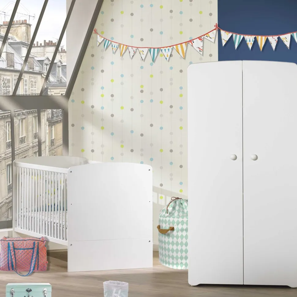 Lit bébé évolutif little big bed 70x140cm blanc