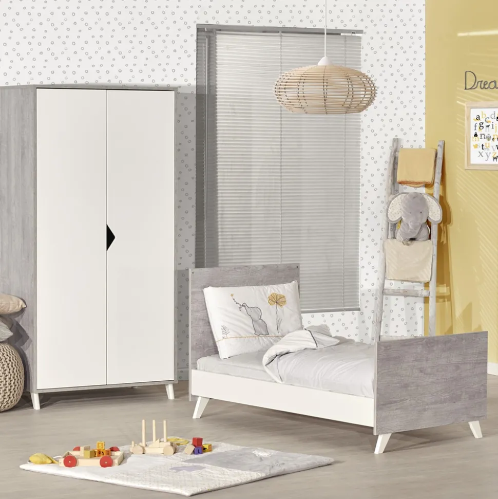 Lit bébé évolutif little big bed 70x140cm scandi gris