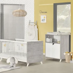 Lit bébé évolutif little big bed 70x140cm scandi gris