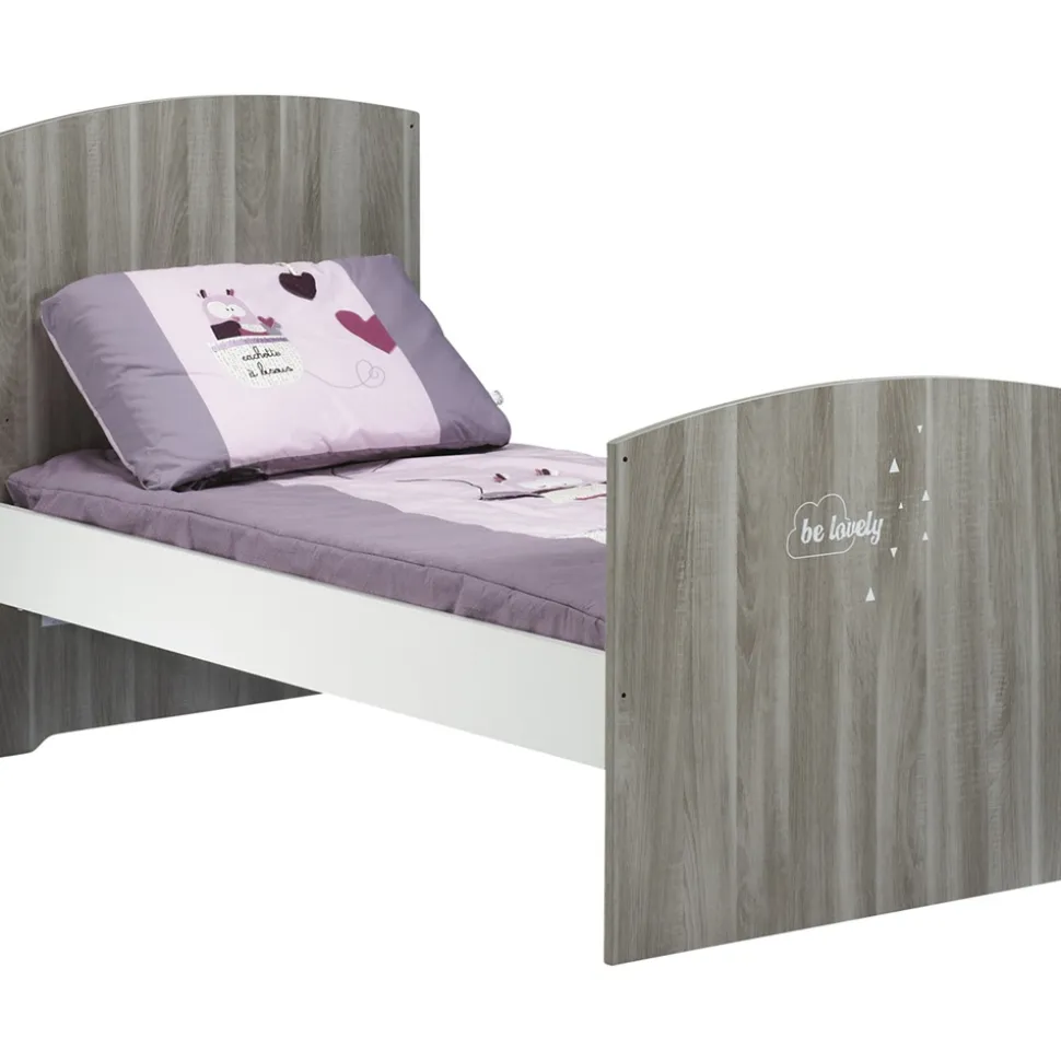Lit bébé évolutif little big bed 70x140cm smile chêne silex