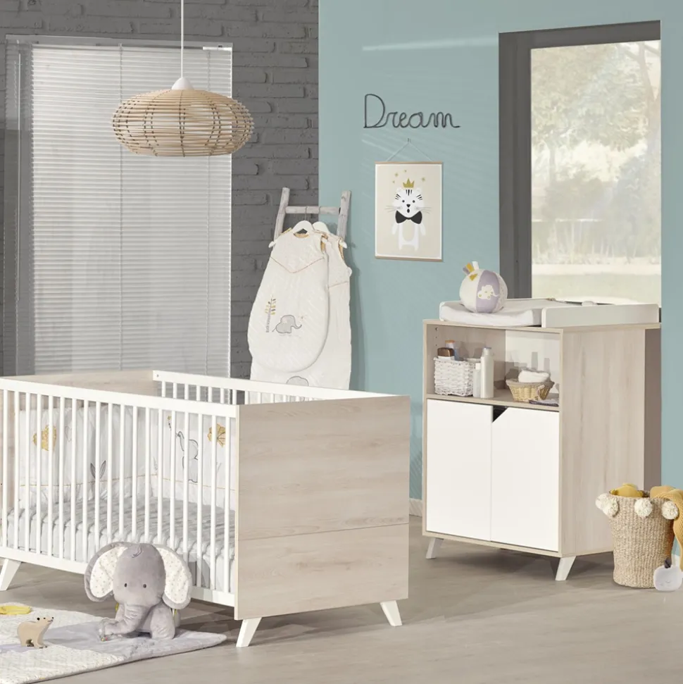 Lit bébé évolutif little big bed 70x140cm scandi naturel