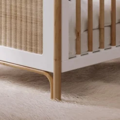 Lit bébé évolutif océania canne de rotin 70 x140 cm neige