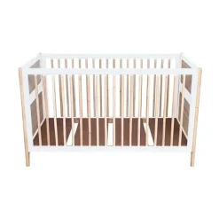 Lit bébé évolutif océania canne de rotin 70 x140 cm neige