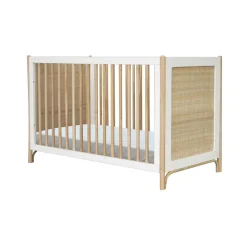 Lit bébé évolutif océania cannes de rotin 60x120 cm neige