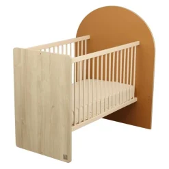 Lit bébé évolutif 60x120 cm en 90x190 cm arche caramel