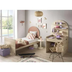 Lit bébé évolutif 60x120 cm en 90x190 cm arche terracotta