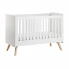 Lit bébé évolutif 70x140 cm vintage blanc