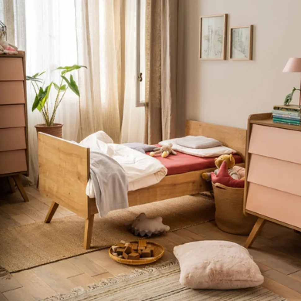 Lit bébé évolutif 70x140 cm vintage bois
