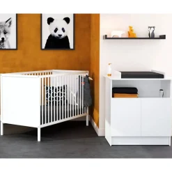Lit bébé webaby à panneaux 60x120cm blanc